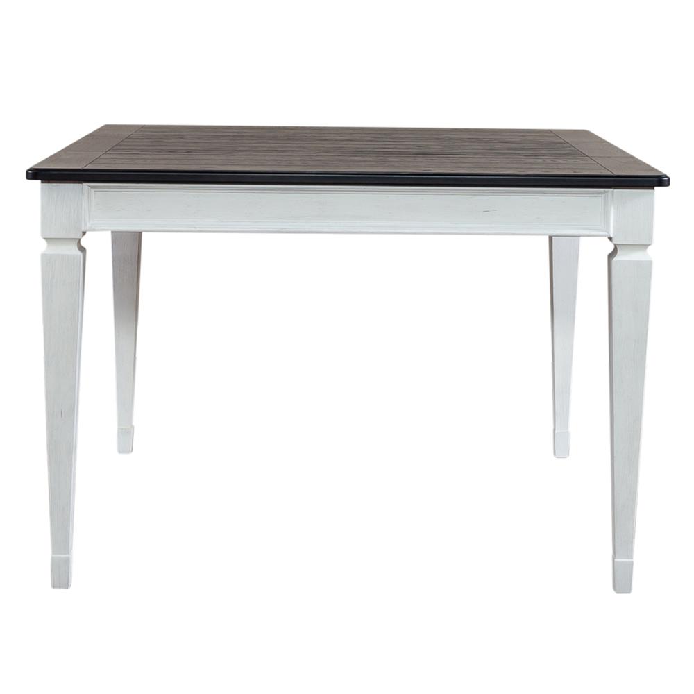 Allyson Park Counter Height Leg Table in Wirebrushed White w/ Charcoal Top. Picture 8