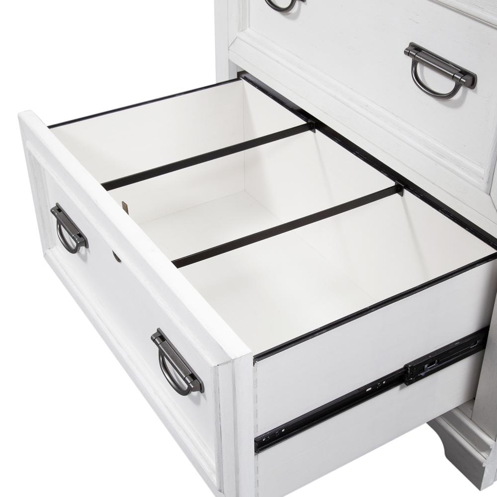 Allyson Park Bunching Lateral File Cabinet in Wirebrushed White w/ Charcoal Top. Picture 3