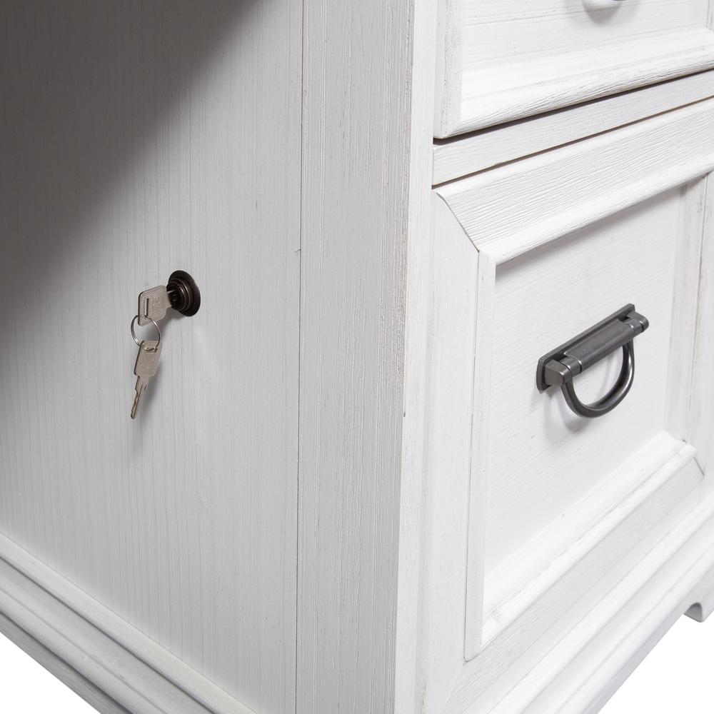 Allyson Park Desk in Wirebrushed White w/ Charcoal Top. Picture 11