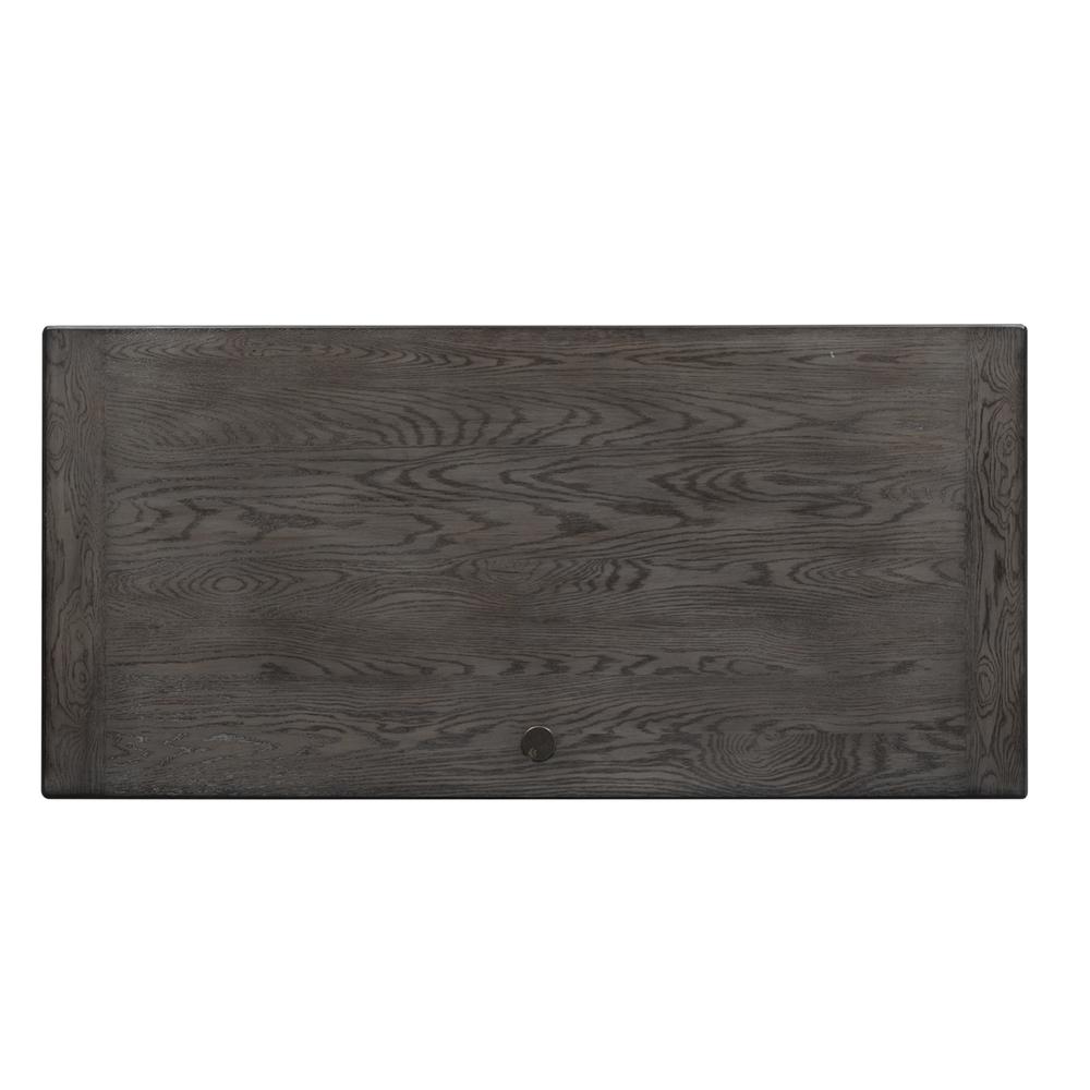 Allyson Park Desk in Wirebrushed White w/ Charcoal Top. Picture 8
