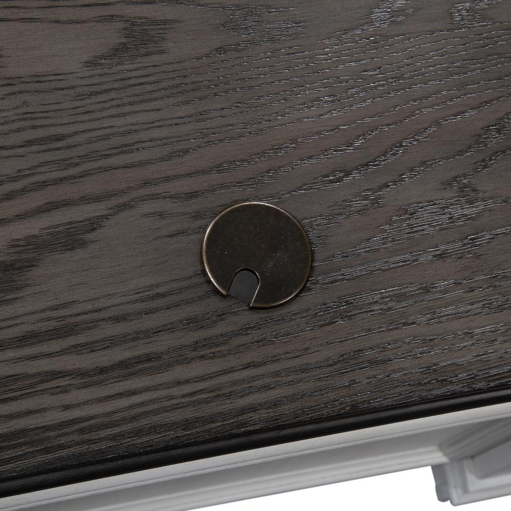 Allyson Park Desk in Wirebrushed White w/ Charcoal Top. Picture 7