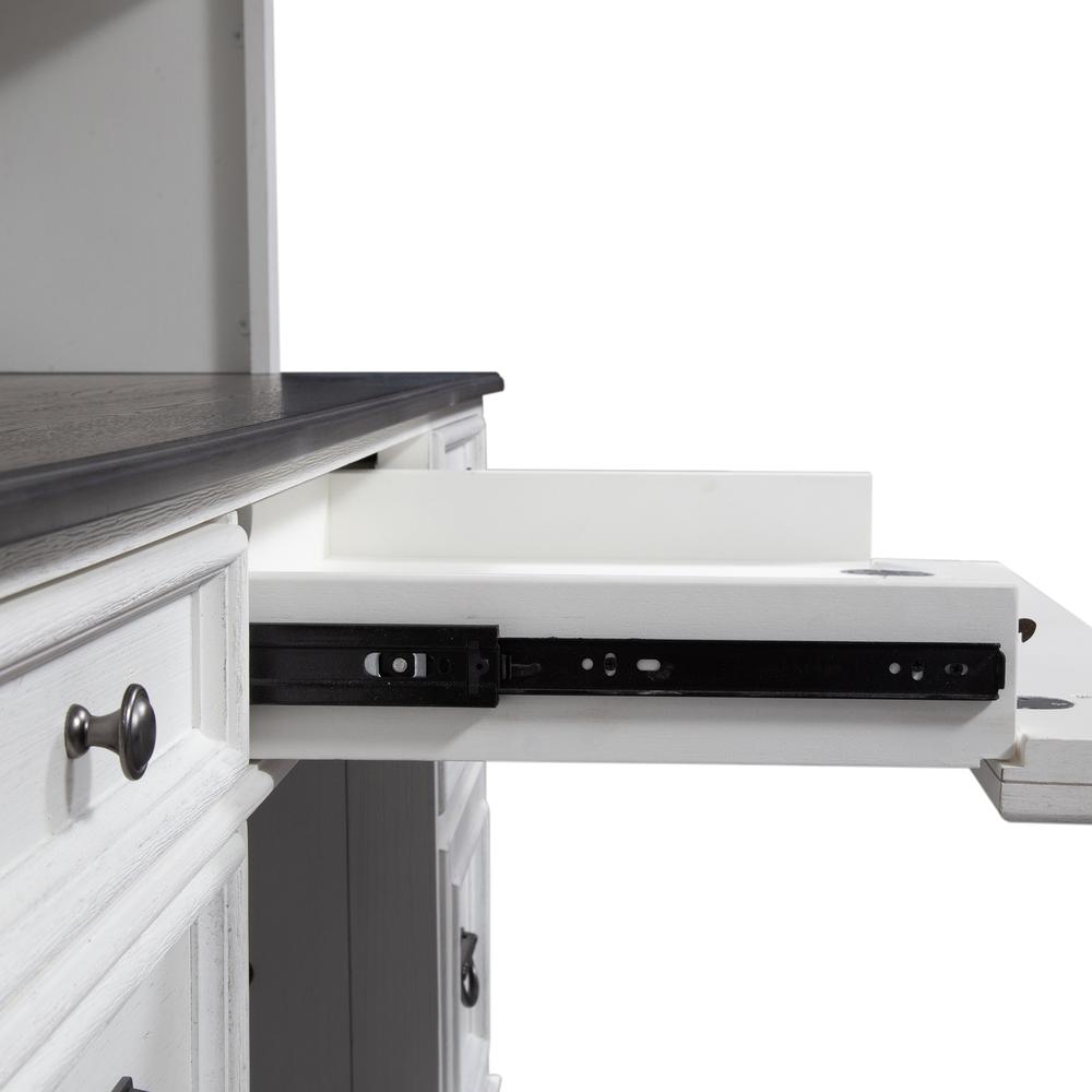 Allyson Park Desk in Wirebrushed White w/ Charcoal Top. Picture 6