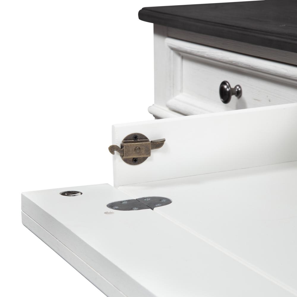 Allyson Park Desk in Wirebrushed White w/ Charcoal Top. Picture 5