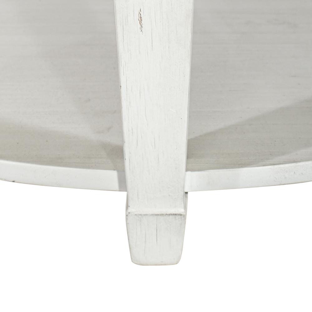 Allyson Park Round Cocktail Table in Wirebrushed White w/ Charcoal Top. Picture 5