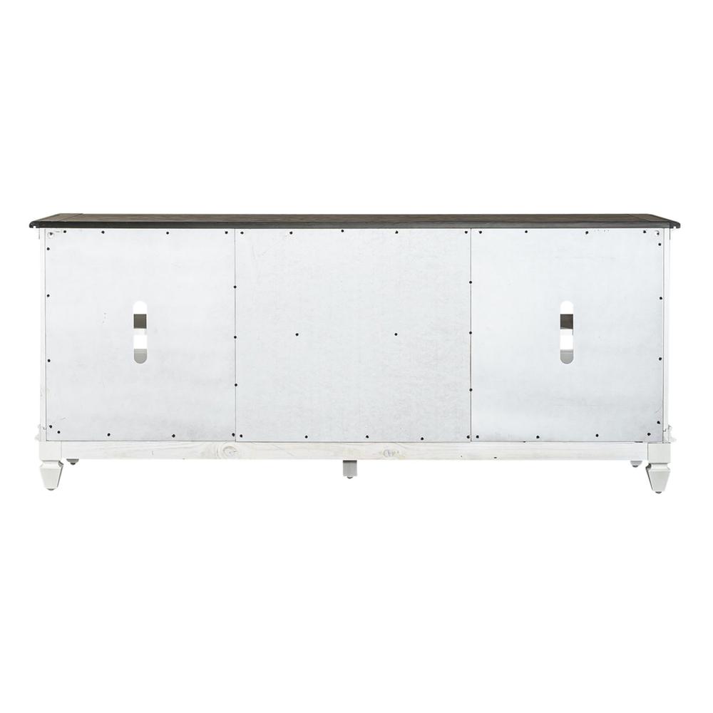 Allyson Park Entertainment TV Stand in Wirebrushed White w/ Charcoal Top. Picture 2