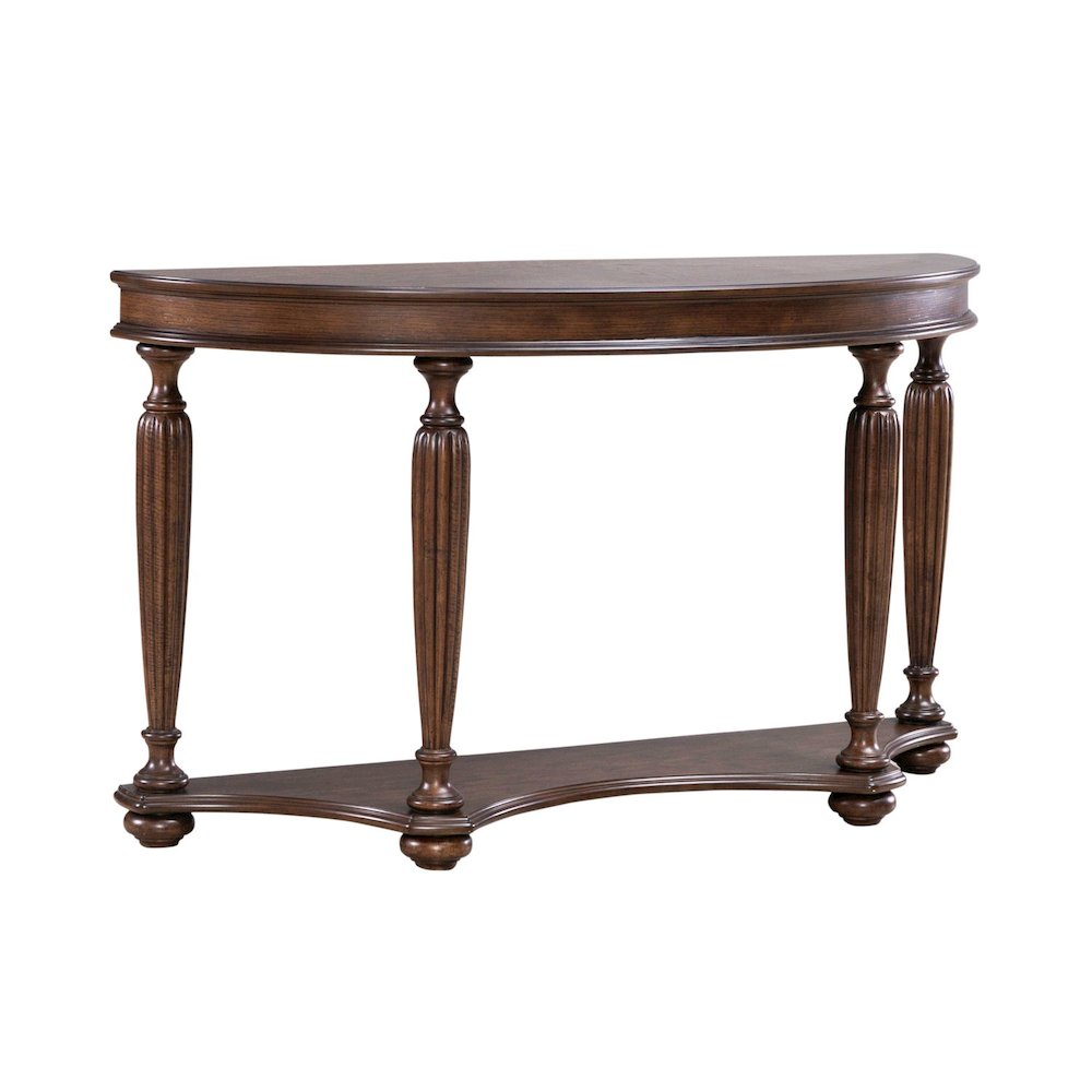 Allington Demilune Sofa Table for Living Room - Satin Sienna. Picture 8