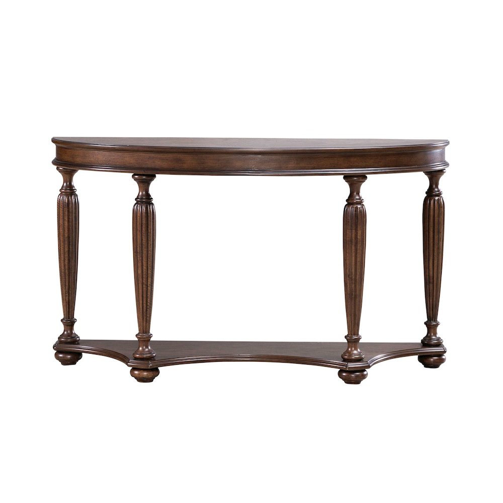 Allington Demilune Sofa Table for Living Room - Satin Sienna. Picture 1