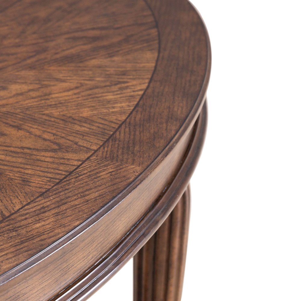 Allington Demilune Sofa Table for Living Room - Satin Sienna. Picture 6