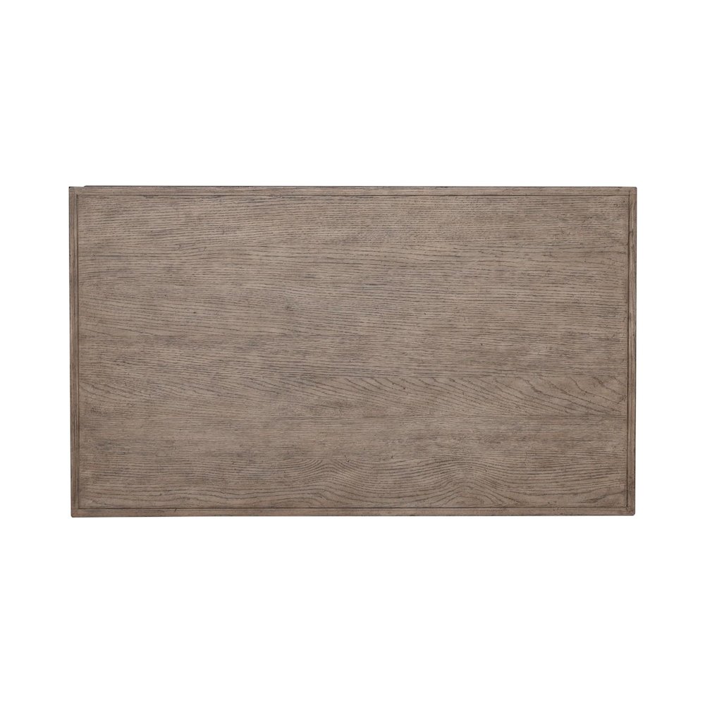 City Scape Metal Accent Oak Wood Cocktail Table for Living Room Burnished Beige. Picture 4