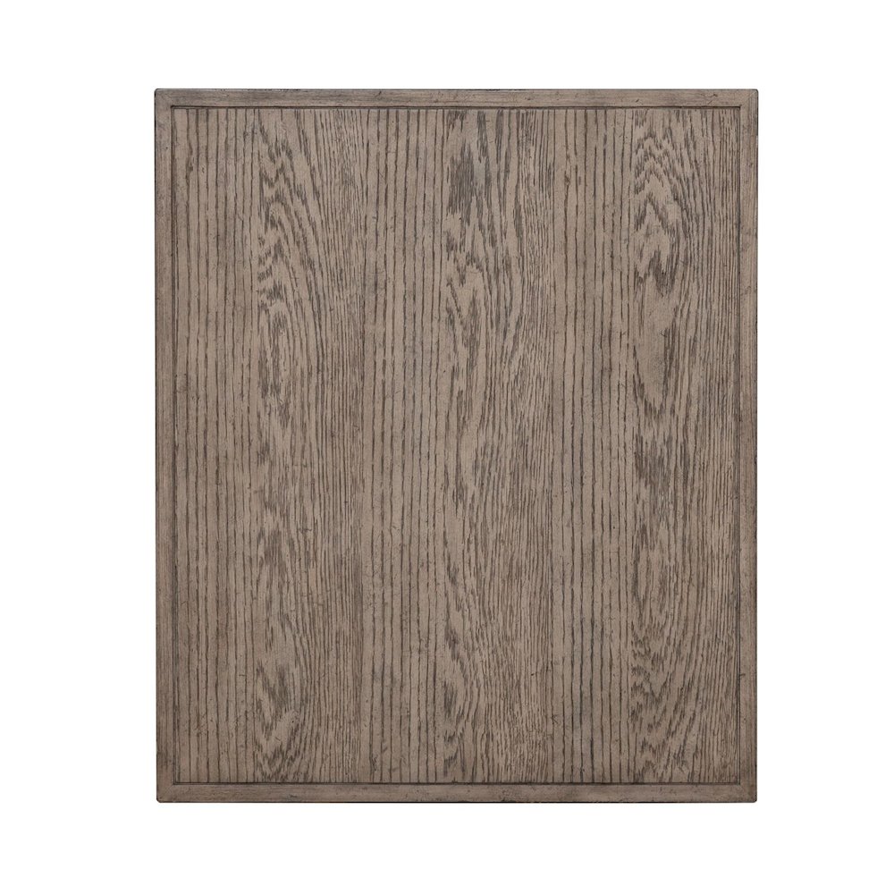 City Scape Metal Accent Oak Wood End Table for Living Room Burnished Beige. Picture 4