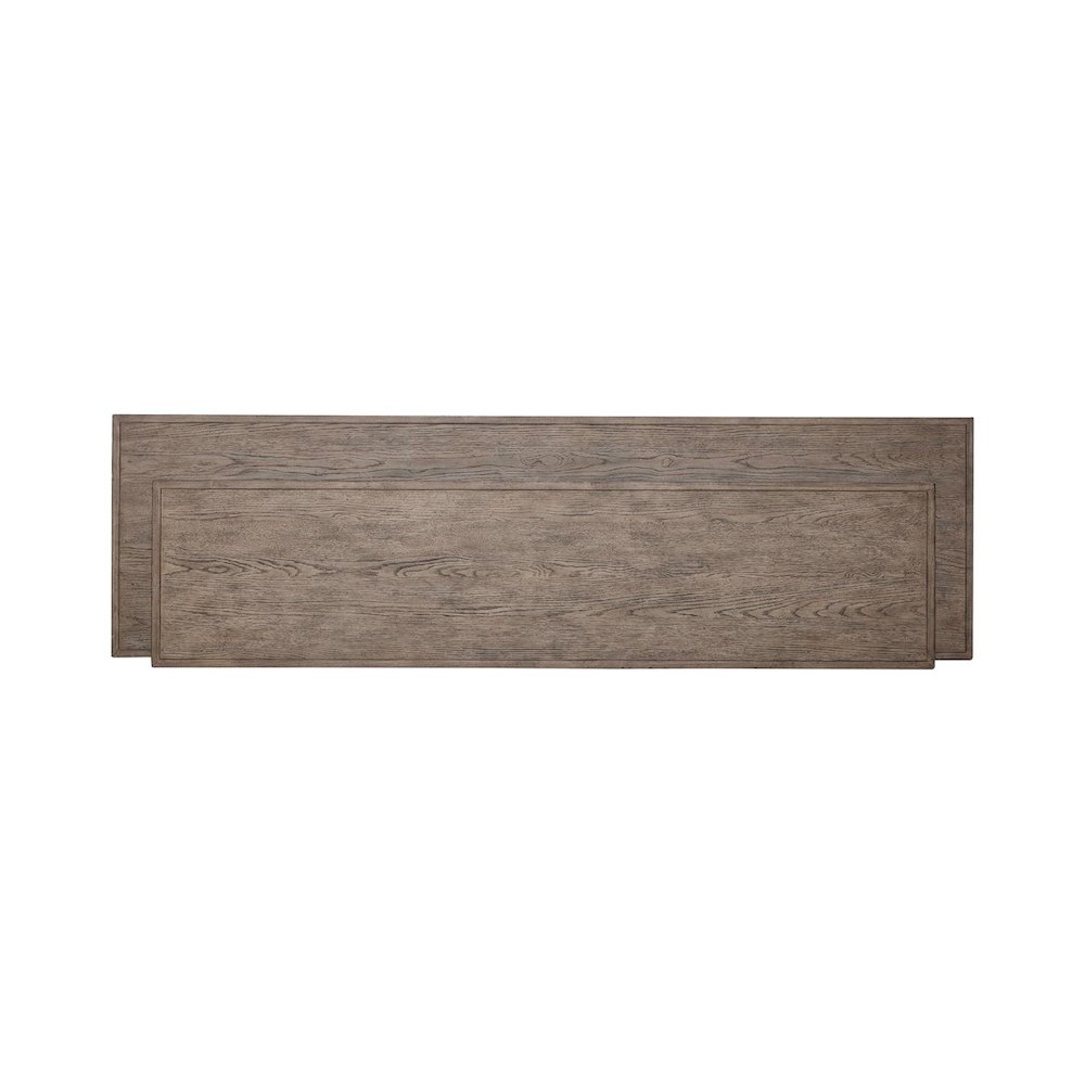 City Scape Metal Accent Oak Wood Console Bar Table for Living Room, Beige. Picture 5
