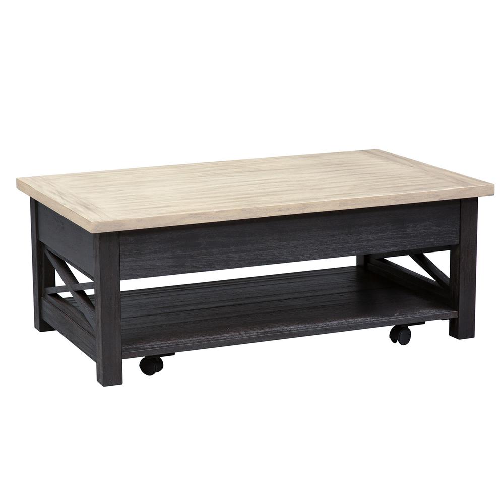 Heatherbrook Lift Top Cocktail Table in Charcoal. Picture 2