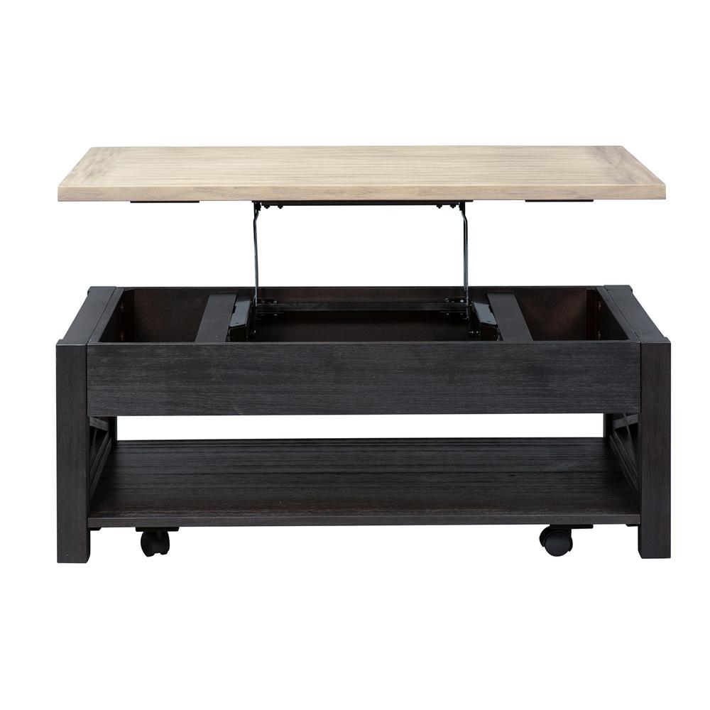 Heatherbrook Lift Top Cocktail Table in Charcoal. Picture 6