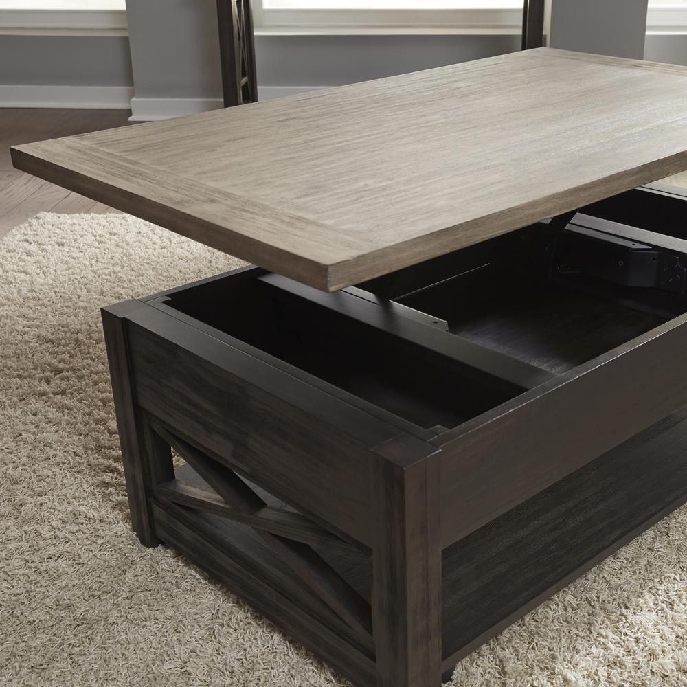 Heatherbrook Lift Top Cocktail Table in Charcoal. Picture 8