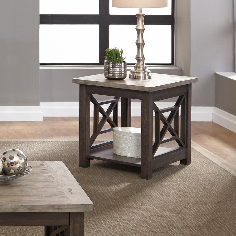 Heatherbrook Heatherbrook end table in Charcoal. Picture 3