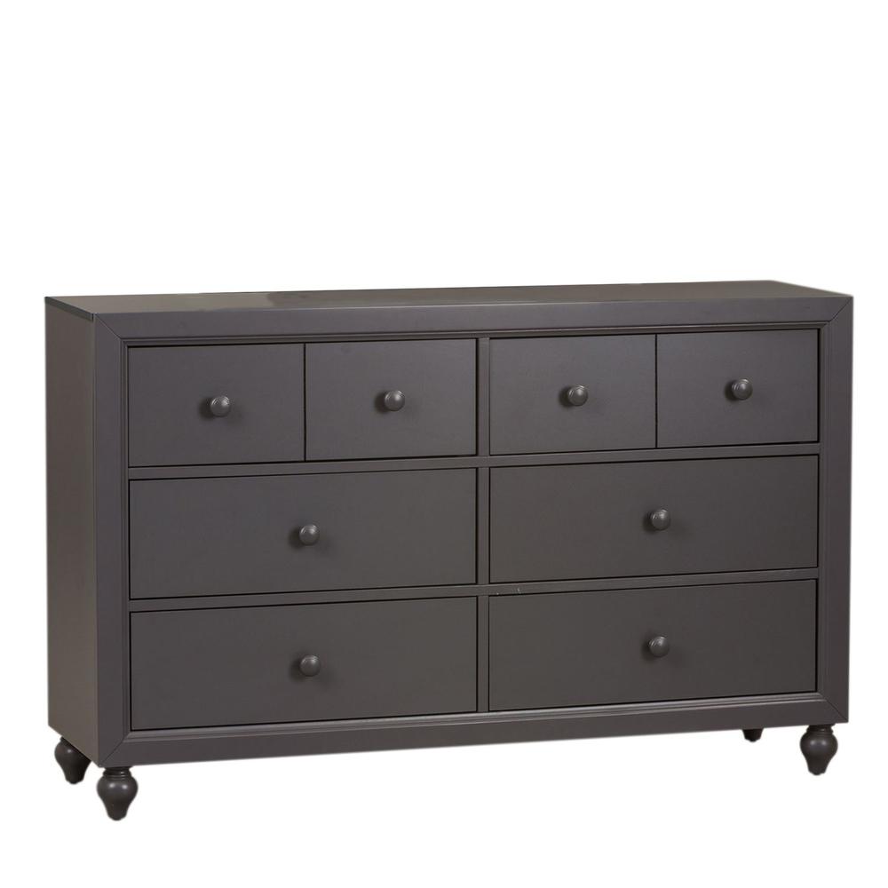 Cottage View 6 Drawer Dresser in Dark Gray. Picture 1