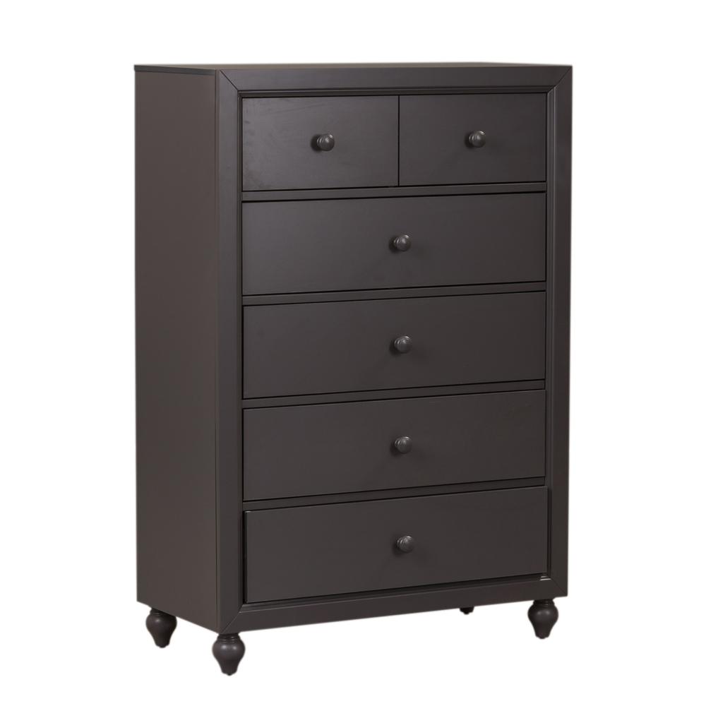 Cottage View 5 Drawer Chest in Dark Gray. Picture 1