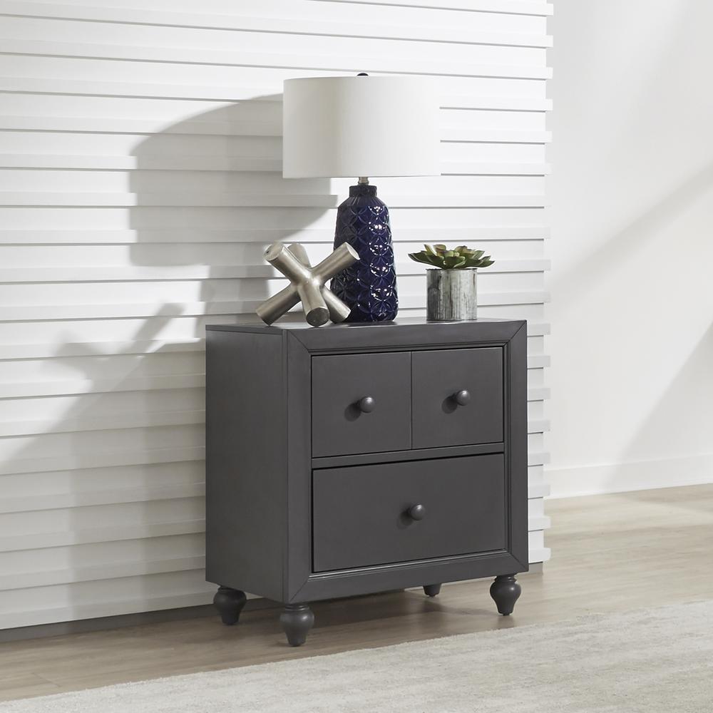 Cottage View Night Stand in Dark Gray. Picture 2
