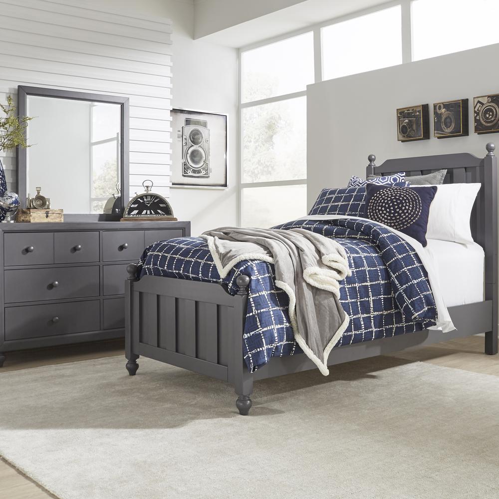 Cottage View Twin Panel Bed in Dark Gray. Picture 3