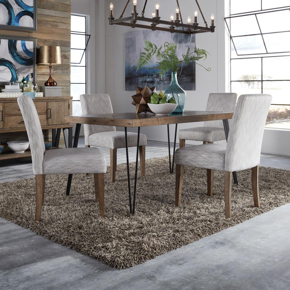 Horizons 5 Piece Rectangular Table Set in Rustic Caramel. Picture 3