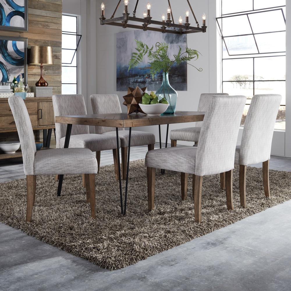 Horizons 7 Piece Rectangular Table Set in Rustic Caramel. Picture 3