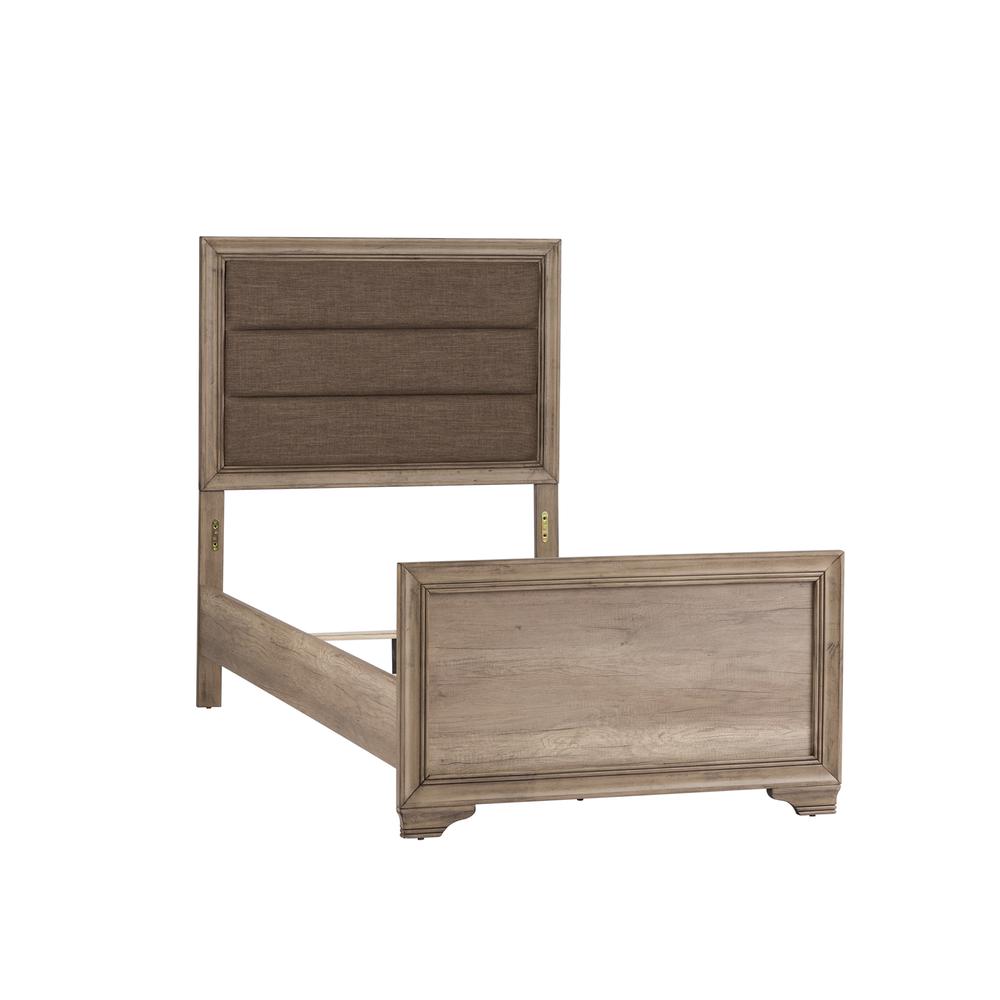 Sun Valley Twin Upholstered Bed in Sandstone. Picture 1