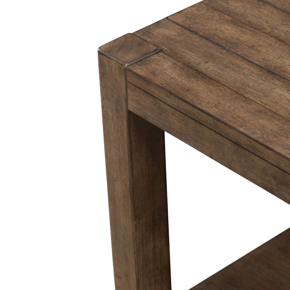 Broadmore Living Room Square Chairside Table - Cobblestone Brown. Picture 6