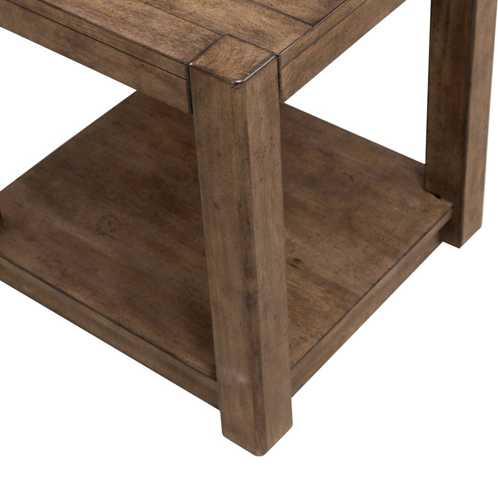 Broadmore Living Room Square Chairside Table - Cobblestone Brown. Picture 7