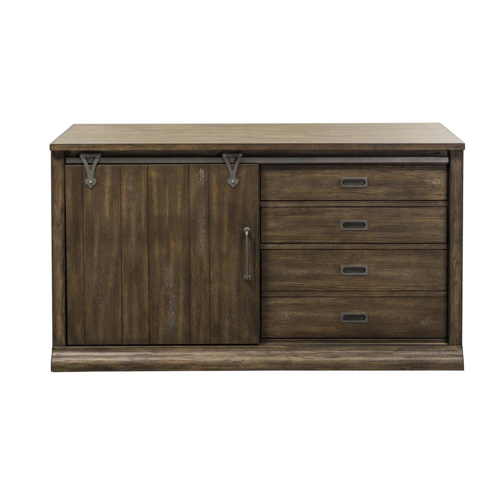 Stone Brook Computer Credenza in Rustic Saddle. Picture 11