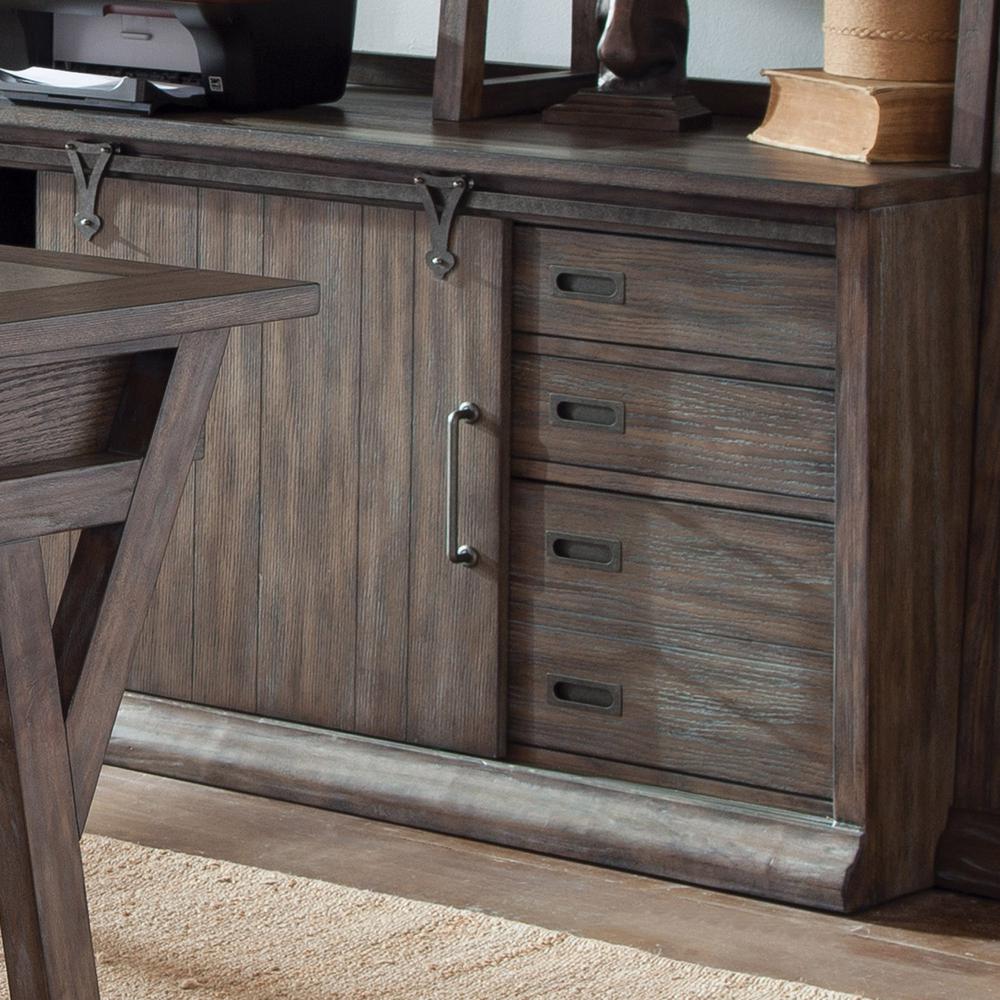Stone Brook Computer Credenza in Rustic Saddle. Picture 10