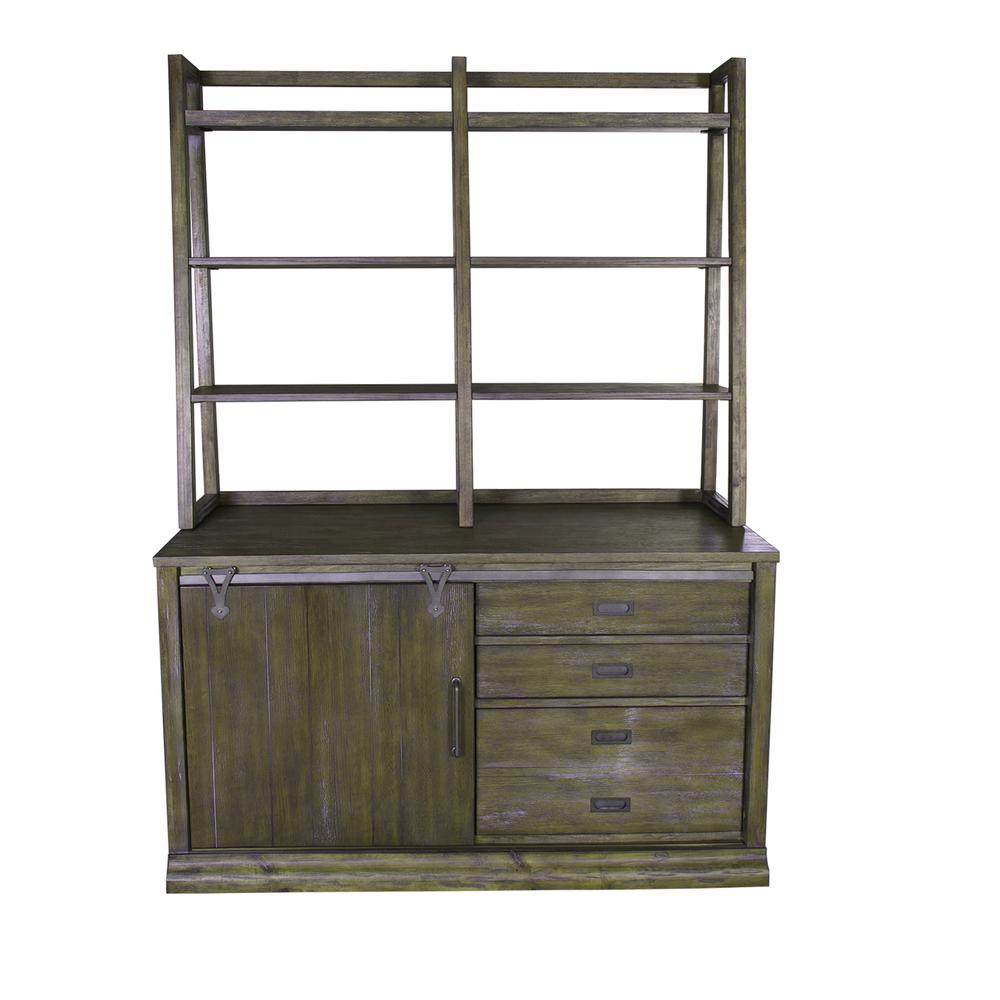 Stone Brook Jr Executive Credenza in Rustic Saddle. Picture 1