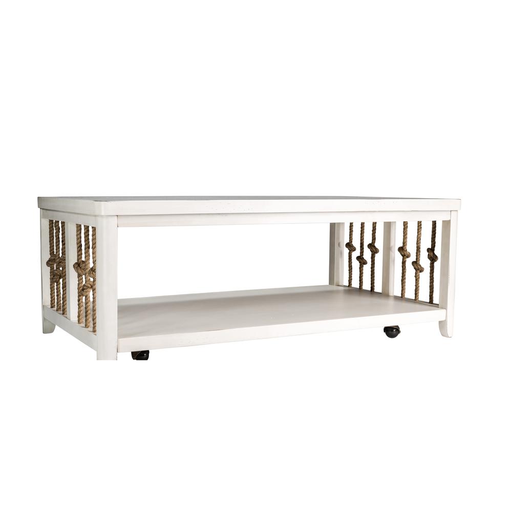 Dockside Cocktail Table in White. Picture 1