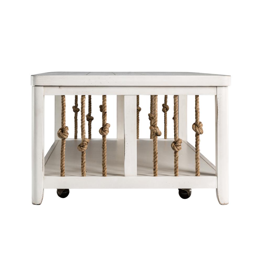 Dockside Cocktail Table in White. Picture 4