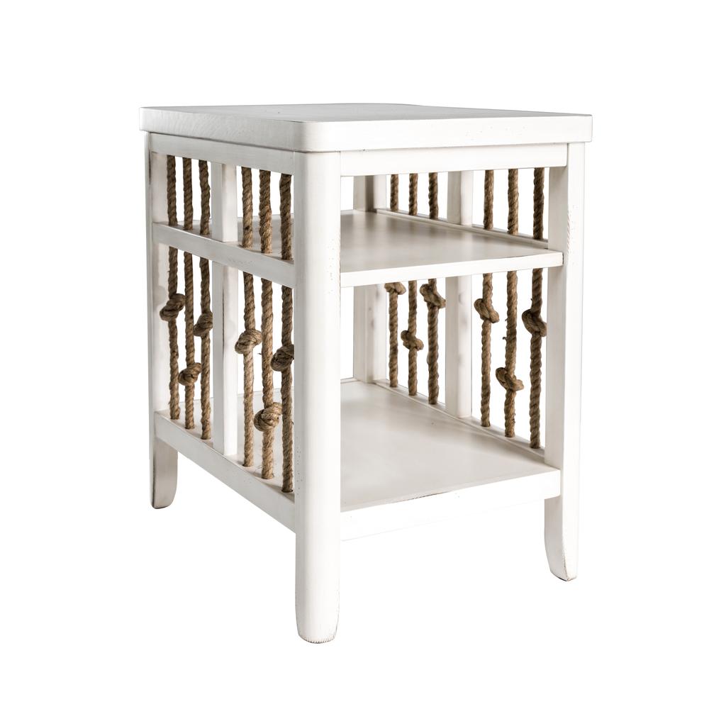 Dockside Chair Side Table in White. Picture 1