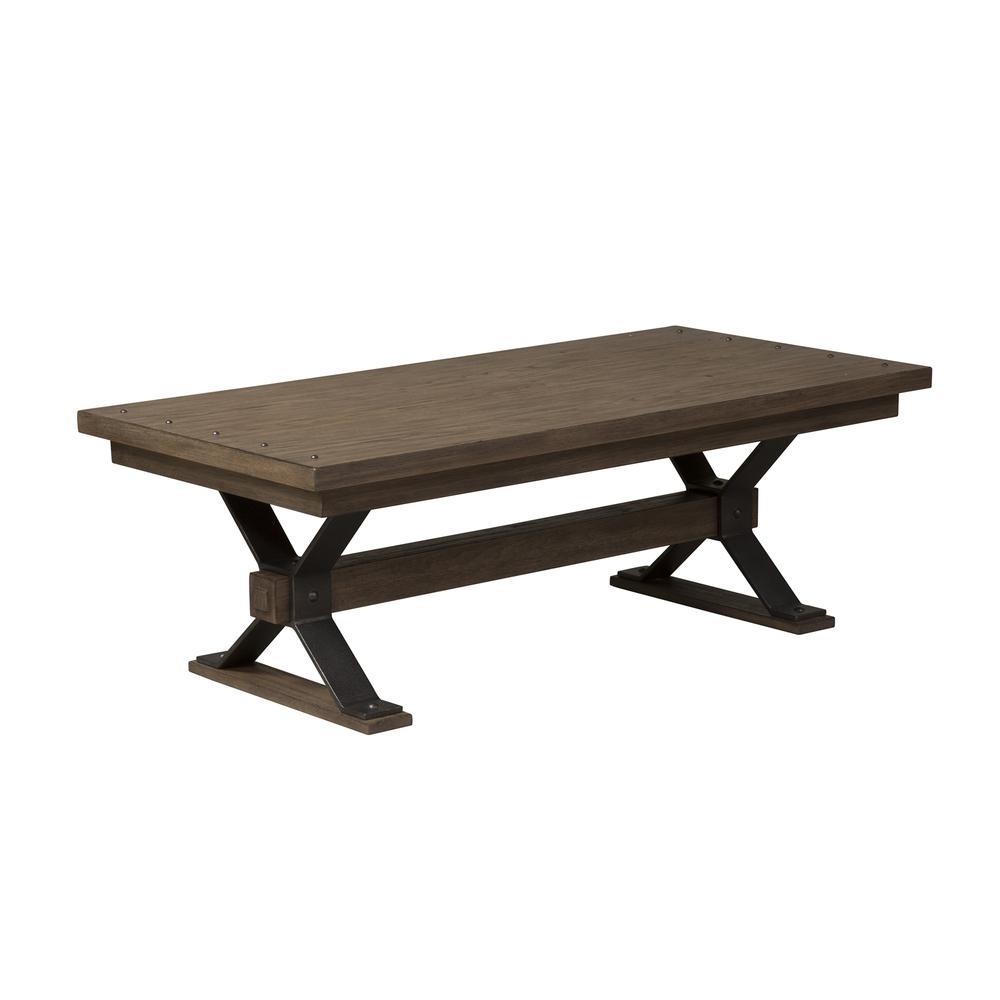 Sonoma Road Rectangular Cocktail Table in Weathered Beaten Bark. Picture 1