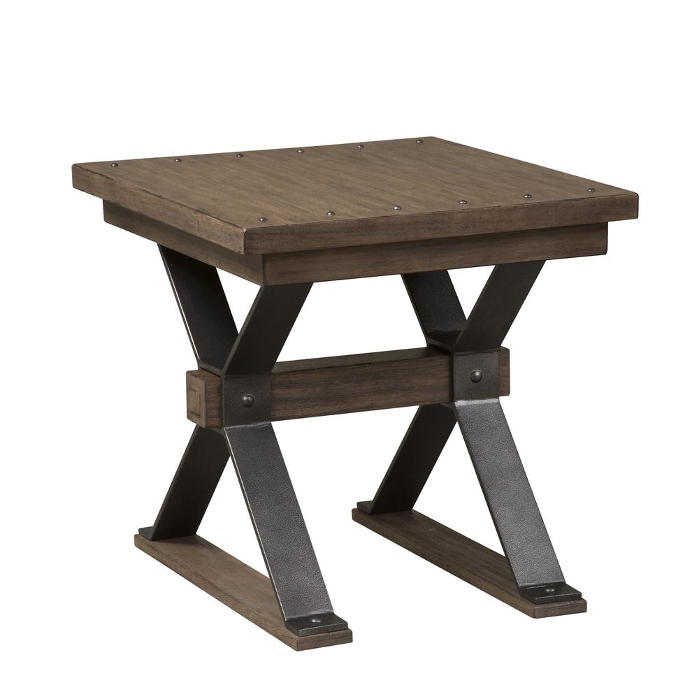 Sonoma Road End Table in Weathered Beaten Bark. Picture 1