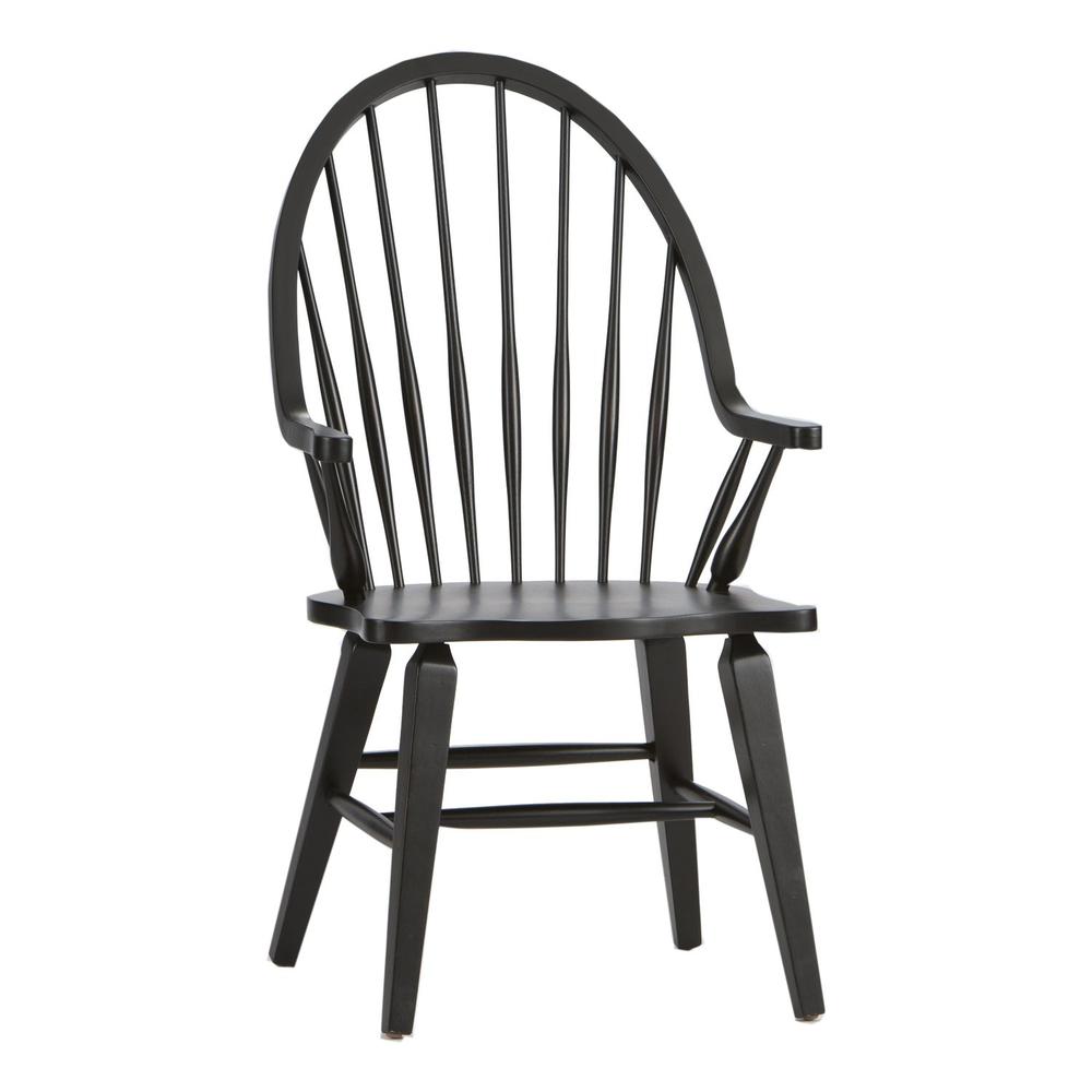 Hearthstone Ridge Windsor Back Arm Chair - Black in Tobacco &amp. Picture 1