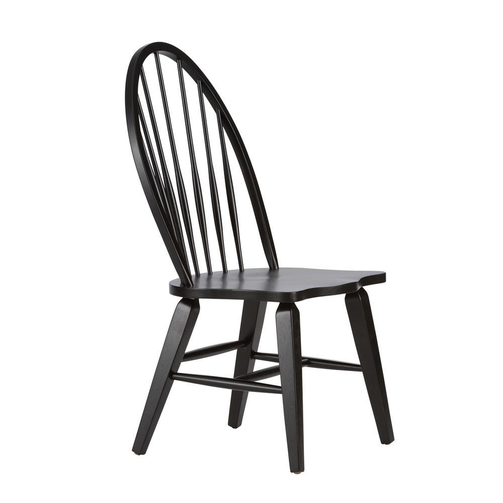 Hearthstone Ridge Windsor Back Side Chair - Black-Set of 2 in Tobacco. Picture 2