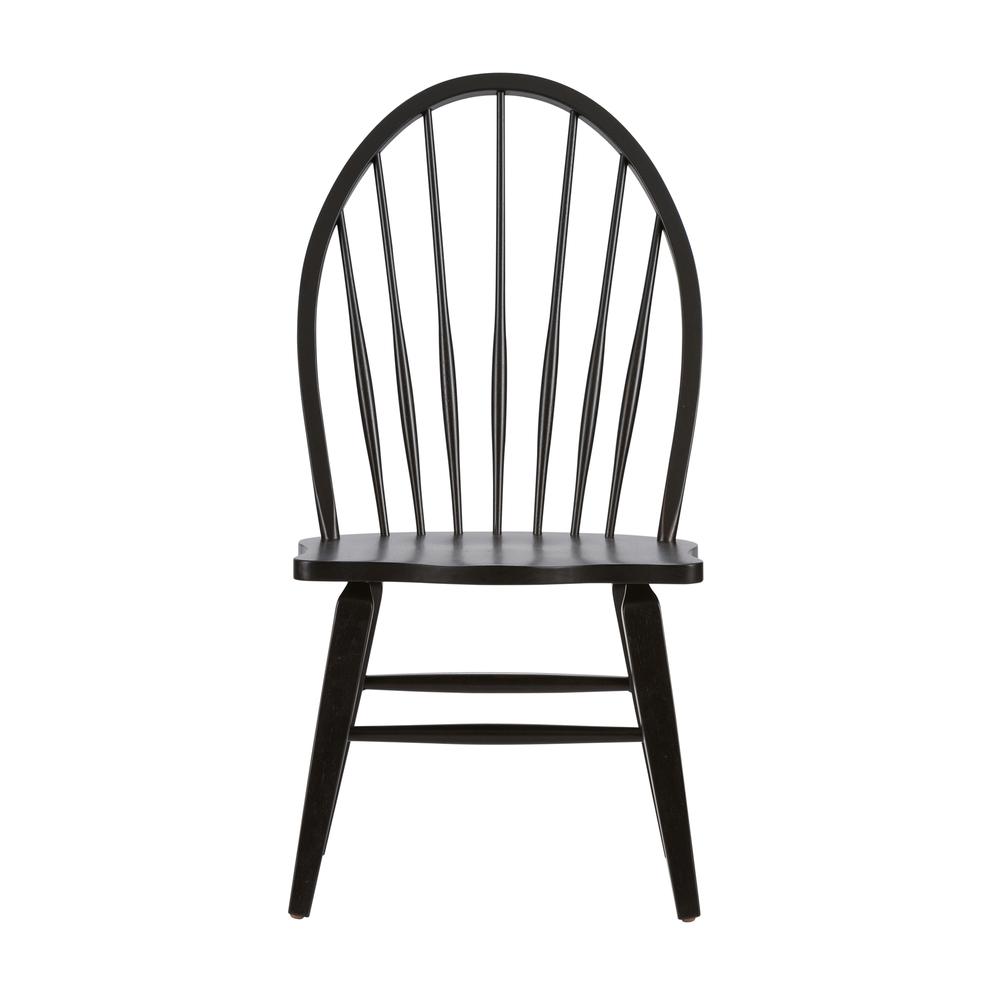 Hearthstone Ridge Windsor Back Side Chair - Black-Set of 2 in Tobacco. Picture 3