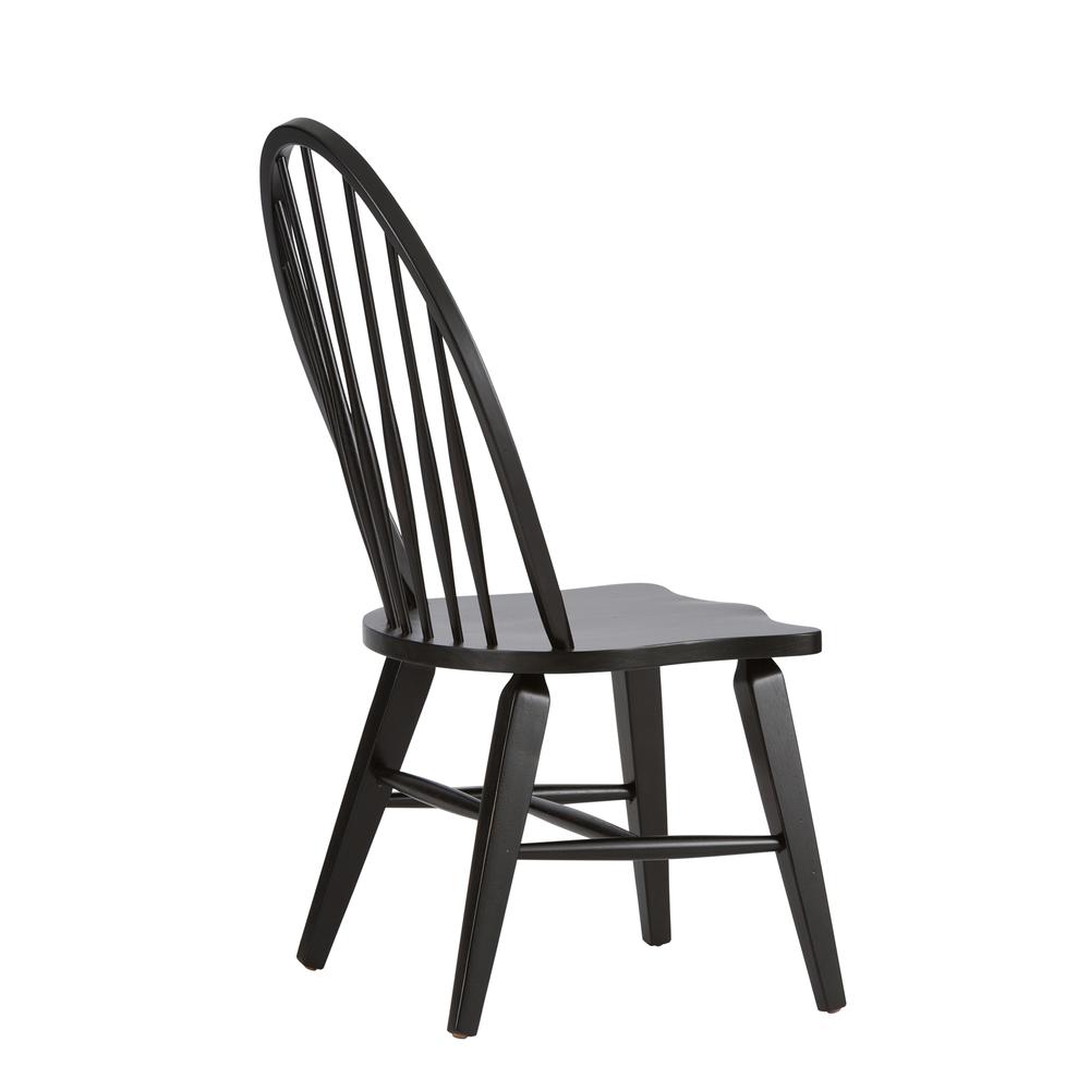 Hearthstone Ridge Windsor Back Side Chair - Black-Set of 2 in Tobacco. Picture 4