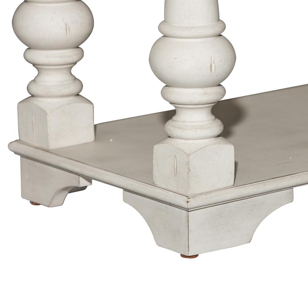 Morgan Creek Sofa Table in Antique White w/ Wirebrushed Tobacco Accents. Picture 10