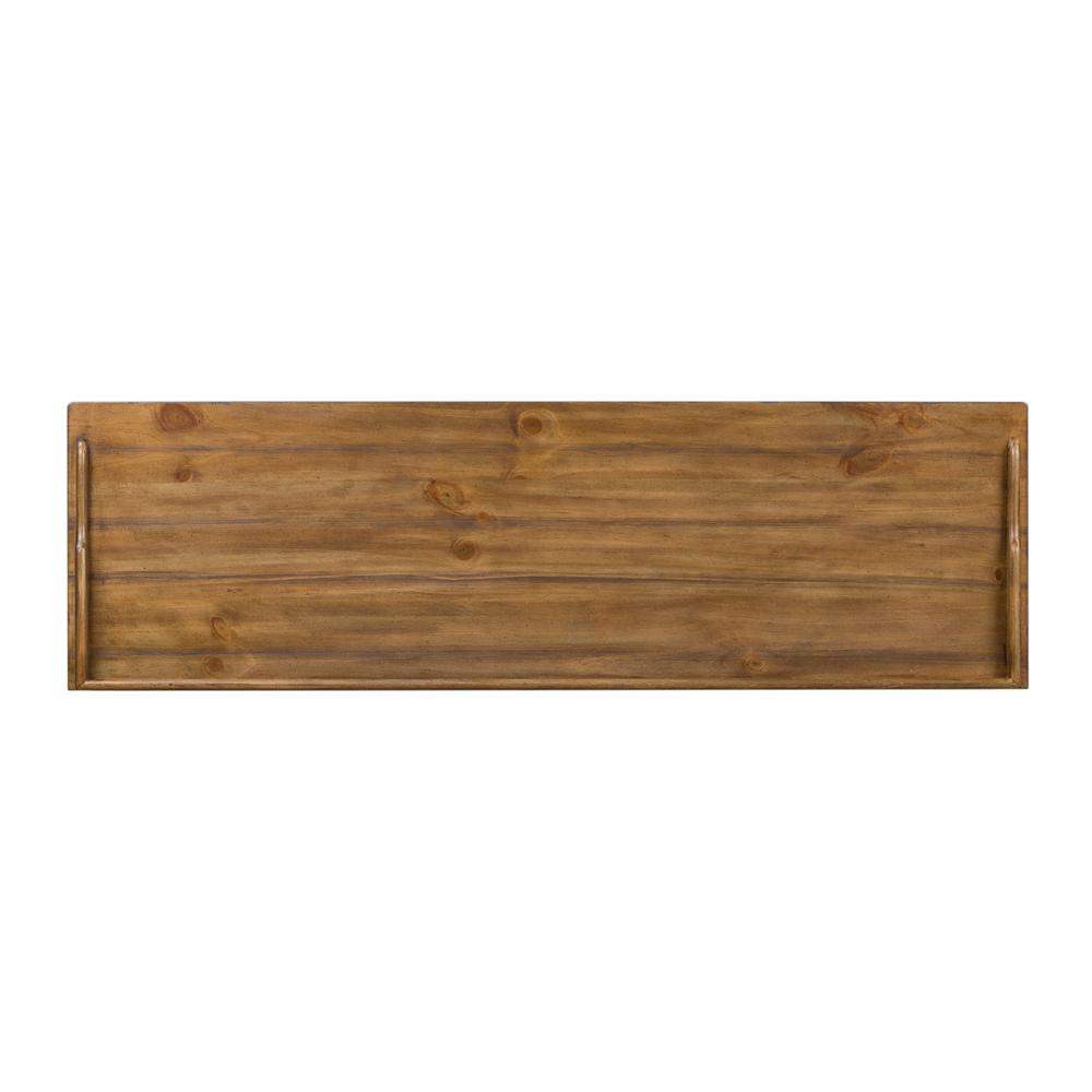 Morgan Creek Storage Hall Bench in Antique White w/ Wirebrushed Tobacco Accents. Picture 6