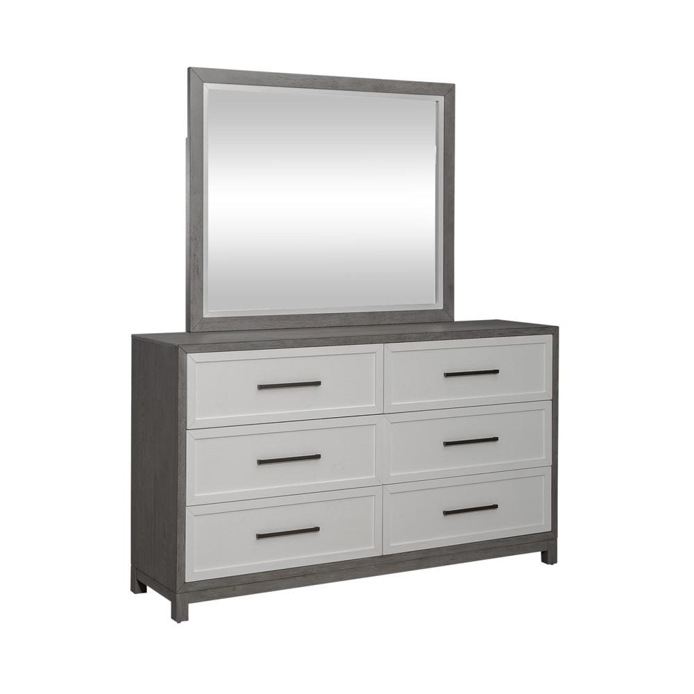 Palmetto Heights 6 Drawer Dresser in Shell White and Driftwood Finish. Picture 8