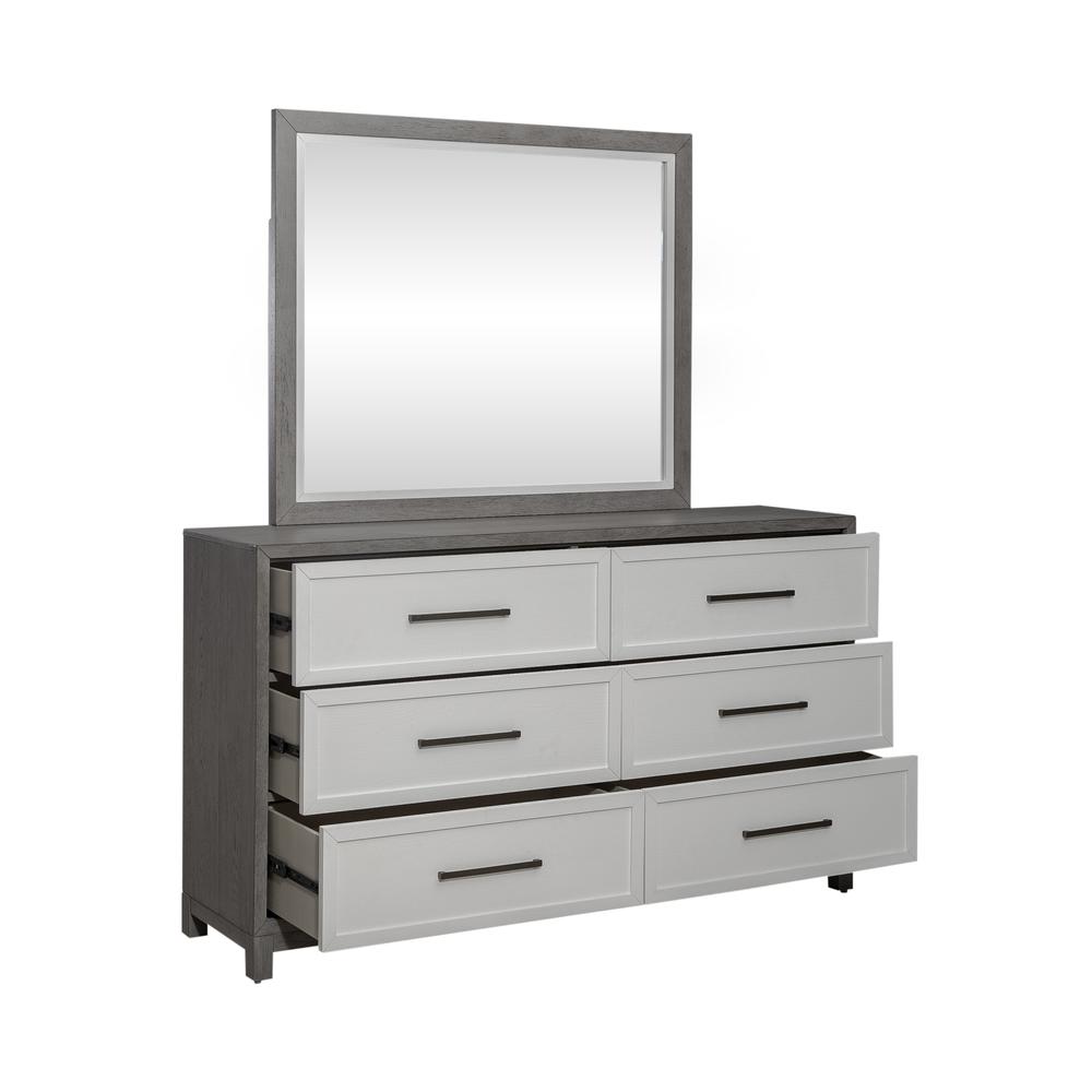 Palmetto Heights 6 Drawer Dresser in Shell White and Driftwood Finish. Picture 11