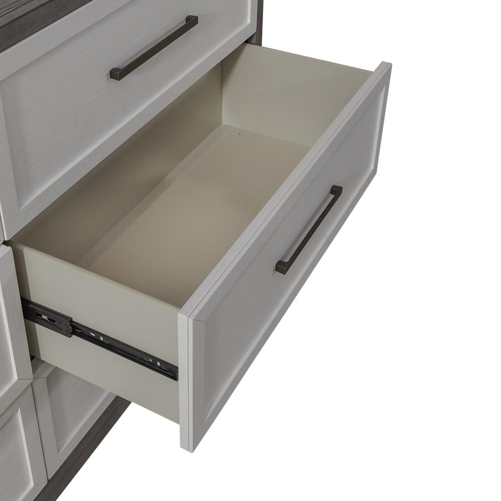 Palmetto Heights 6 Drawer Dresser in Shell White and Driftwood Finish. Picture 17