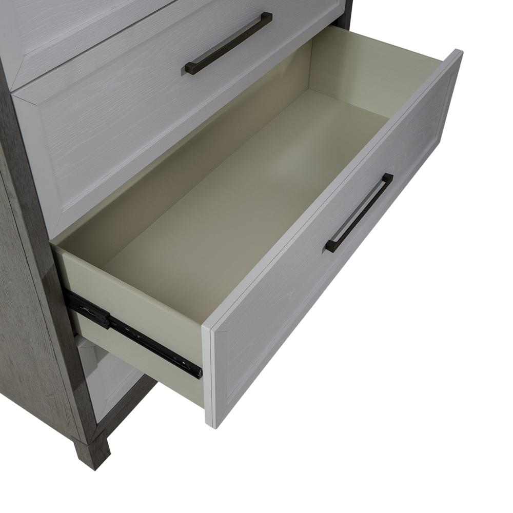 Palmetto Heights 5 Drawer Chest in Shell White and Driftwood Finish. Picture 7