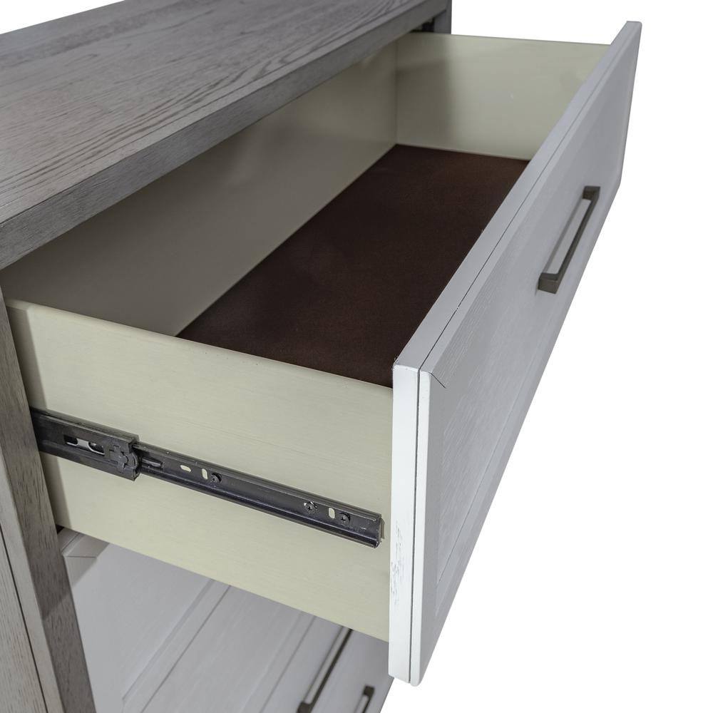 Palmetto Heights 5 Drawer Chest in Shell White and Driftwood Finish. Picture 14