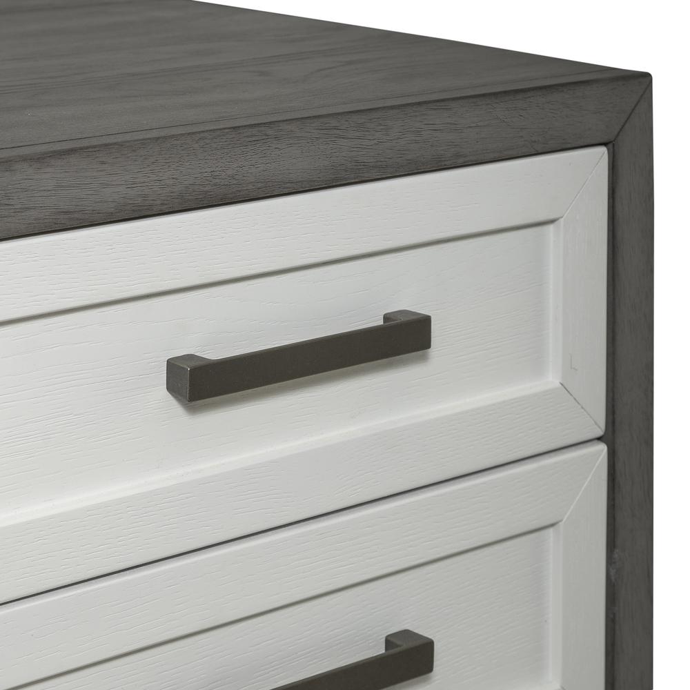 3 Drawer Chairside Table Contemporary White in Two-Tone Shell White. Picture 10