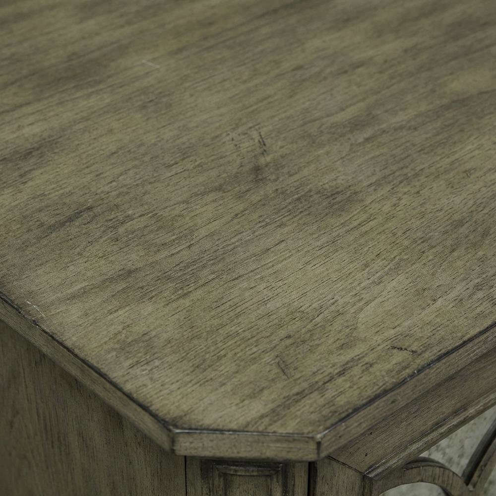 Rustic Credenza in Heathered Taupe with Storage and Wooden Finish. Picture 5