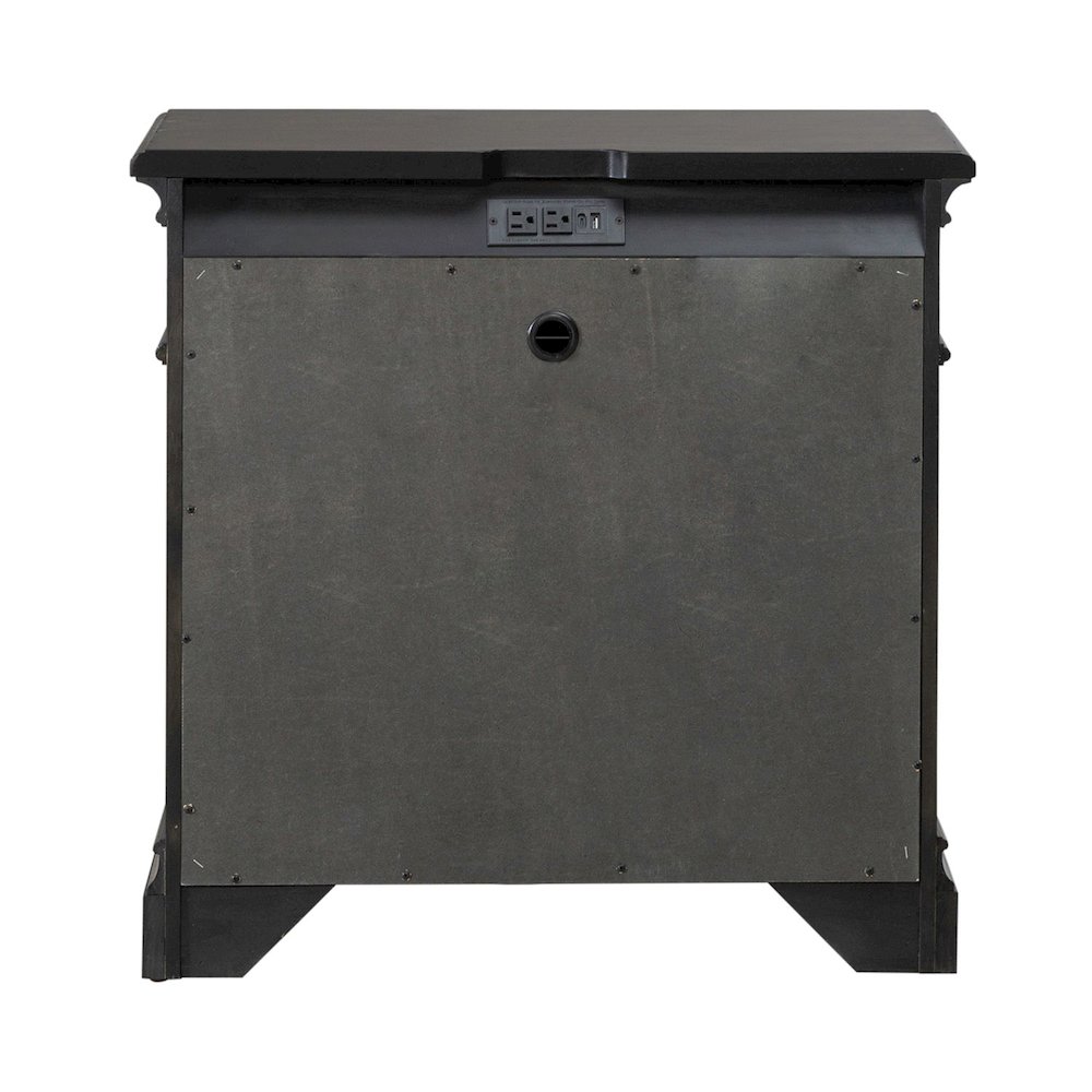 Bedroom Set - King Poster Bed, Dresser & Mirror, Charging Nightstand. Picture 7